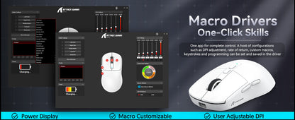ATTACK SHARK X6 Superlight Gaming Mouse with Charging Dock, 49g Wireless Gaming Mouse, PixArt PAW3395 Sensor, Tri-Mode BT/2.4G/Wired, 26000 DPI