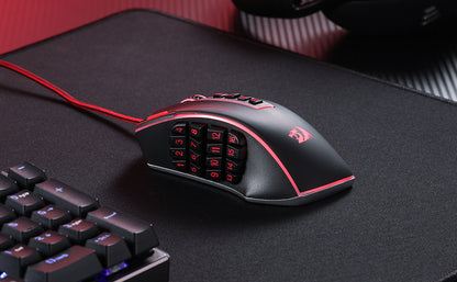 Rato Gaming MMO Redragon M990, 32000 DPI, rato gamer RGB com fios de alta precisão c/23 botões programáveis, 16 teclas macro laterais