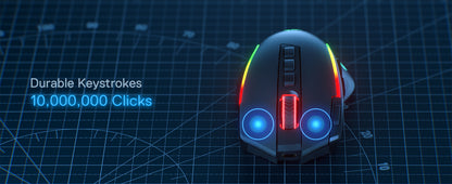 Rato Gaming Redragon M612 PRO BT & 2.4RGB, 8000 DPI, Ótico com/sem Fios, 11 Botões Programáveis e 6 Modos de Retroiluminação