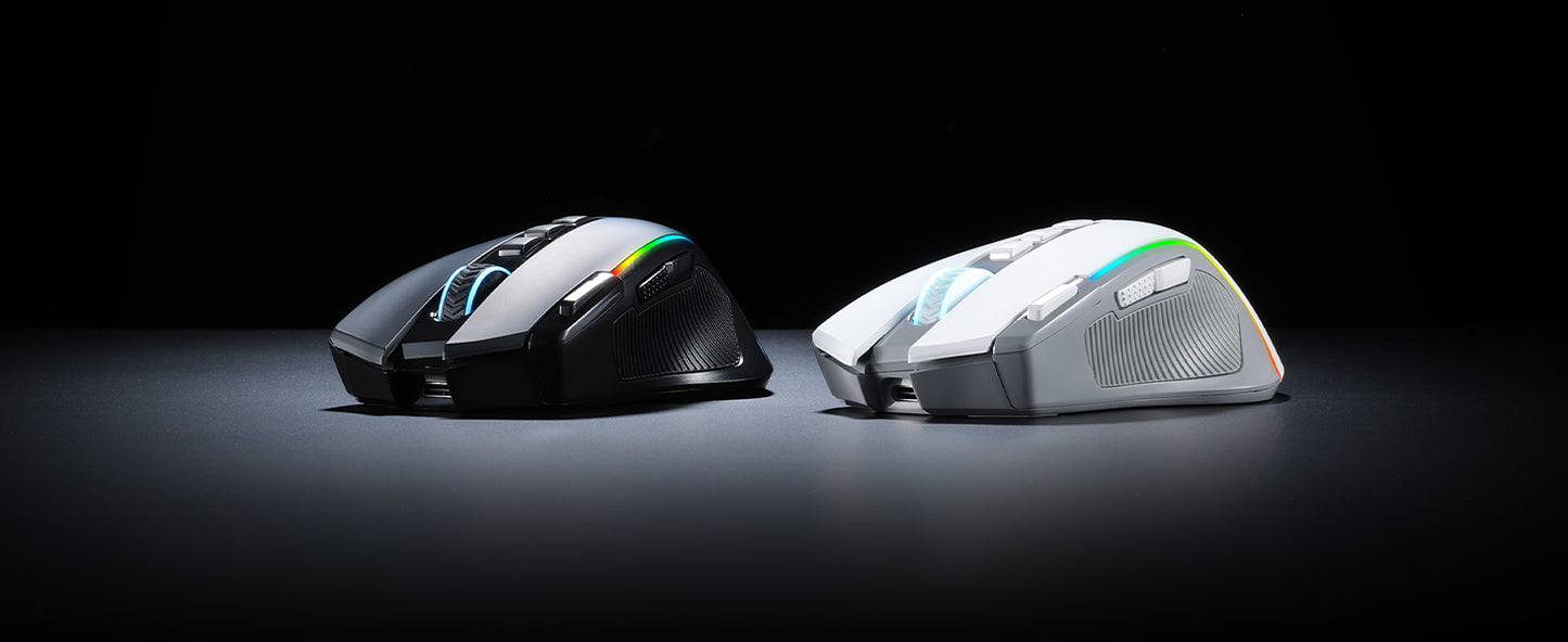 Rato Gaming Redragon M612 PRO RGB BT 2.4G, ótico sem fios 8000 DPI, 9 botões programáveis, 7 modos retroiluminados, B