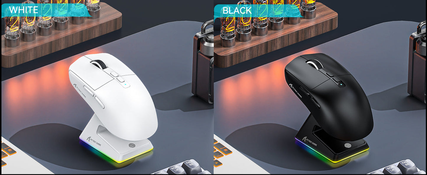 ATTACK SHARK X6 Superlight Gaming Mouse with Charging Dock, 49g Wireless Gaming Mouse, PixArt PAW3395 Sensor, Tri-Mode BT/2.4G/Wired, 26000 DPI