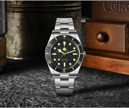 San Martin New Upgraded 37mm BB54 Vintage Men Diver Watch ST2130 Automatic Mechanical Sapphire Luminous Waterproof 200m SN0138
