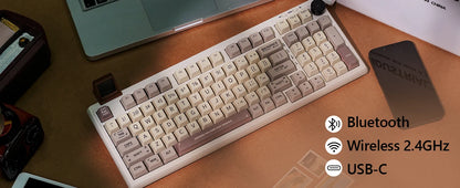 EPOMAKER RT100 95% Gasket-Mounted Wired/Bluetooth/2.4G Wireless Mechanical Keyboard with Multi-media Knob & Mini Display
