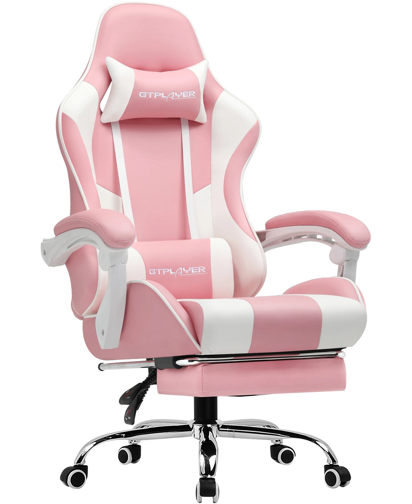 GTPLAYER Gaming Chair with Massage Ergonomic Desk Chair Footrest Headrest Rotary Chair for Office and Gamers