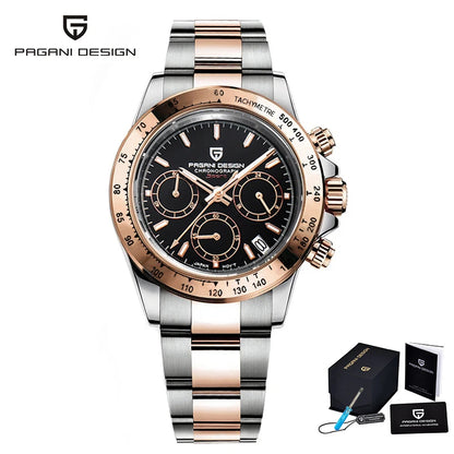 PAGANI DESIGN 2026 NEW 1664 Meteorite Dial Men's Watches Luxury Sapphire Quartz watch for men Sport Chronograph men Reloj Hombre