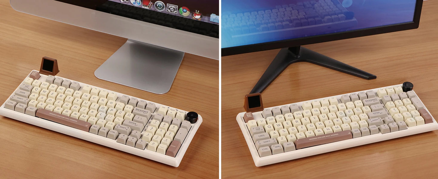 EPOMAKER RT100 95% Gasket-Mounted Wired/Bluetooth/2.4G Wireless Mechanical Keyboard with Multi-media Knob & Mini Display
