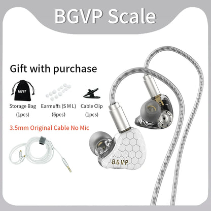 BGVP Scale 2DD HiFi Wired Earphones In Ear Monitor Headphones with 6D Sound Effects, Gaming Headset, Bass Stereo Earbuds with Detachable Cable