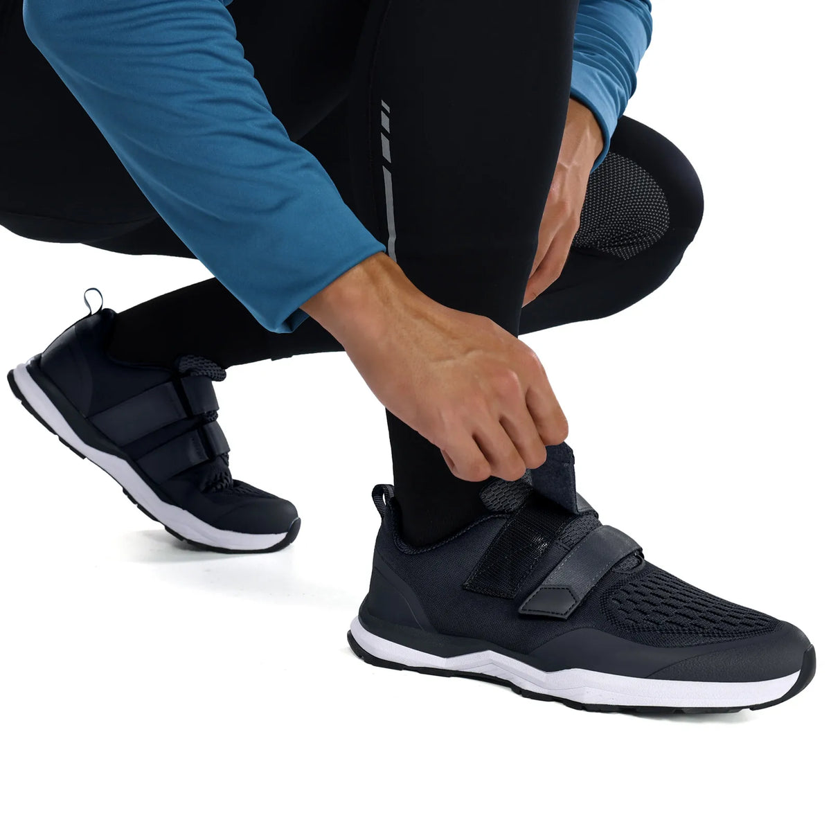 Buty rowerowe Santic – wielofunkcyjne buty do biegania, SPD, do użytku w pomieszczeniach i rekreacji, z gumową podeszwą, zapięciem na rzep, z siateczką 3D, unisex