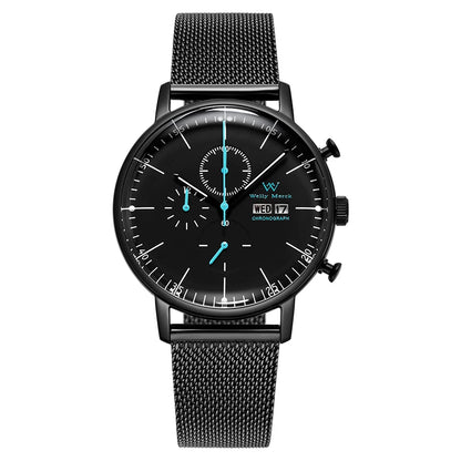 WM Watch Quartz Watches Casual Business Sapphire Crystal Water Resistant Stainless Steel Welly Merck Watch 014M