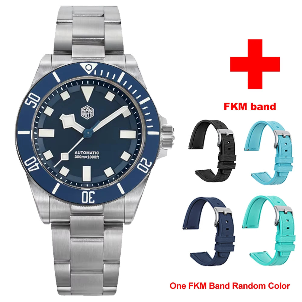San Martin Grade 5 Titanium Watch SN0121TD PT5000/ST2130 Automatic Movement Watch 300M Waterproof Adjustable Clasp Wristwatch