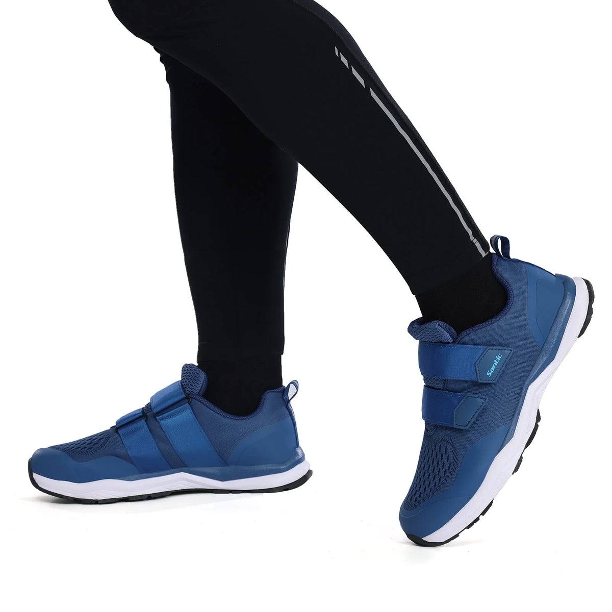 Buty rowerowe Santic – wielofunkcyjne buty do biegania, SPD, do użytku w pomieszczeniach i rekreacji, z gumową podeszwą, zapięciem na rzep, z siateczką 3D, unisex