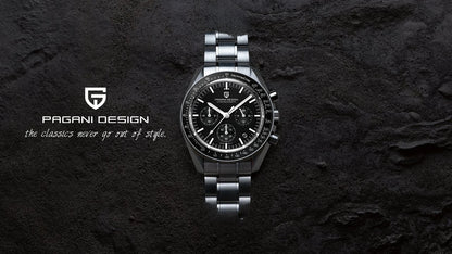 PAGANI DESIGN 2026 New Meteorite pattern dial Luxury Quartz Watch For Men Speed Sport Chronograph AR Sapphire crystal Wristwatch