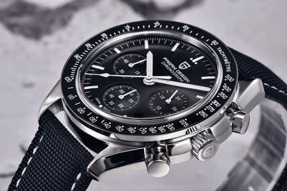 Relógio masculino PAGANI DESIGN Série Planetary Saturn Light Tan Quartz Speed Chronograph com cristal de safira AR — Novo 2026