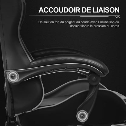 GTPLAYER Gaming Chair with Massage Ergonomic Desk Chair Footrest Headrest Rotary Chair for Office and Gamers