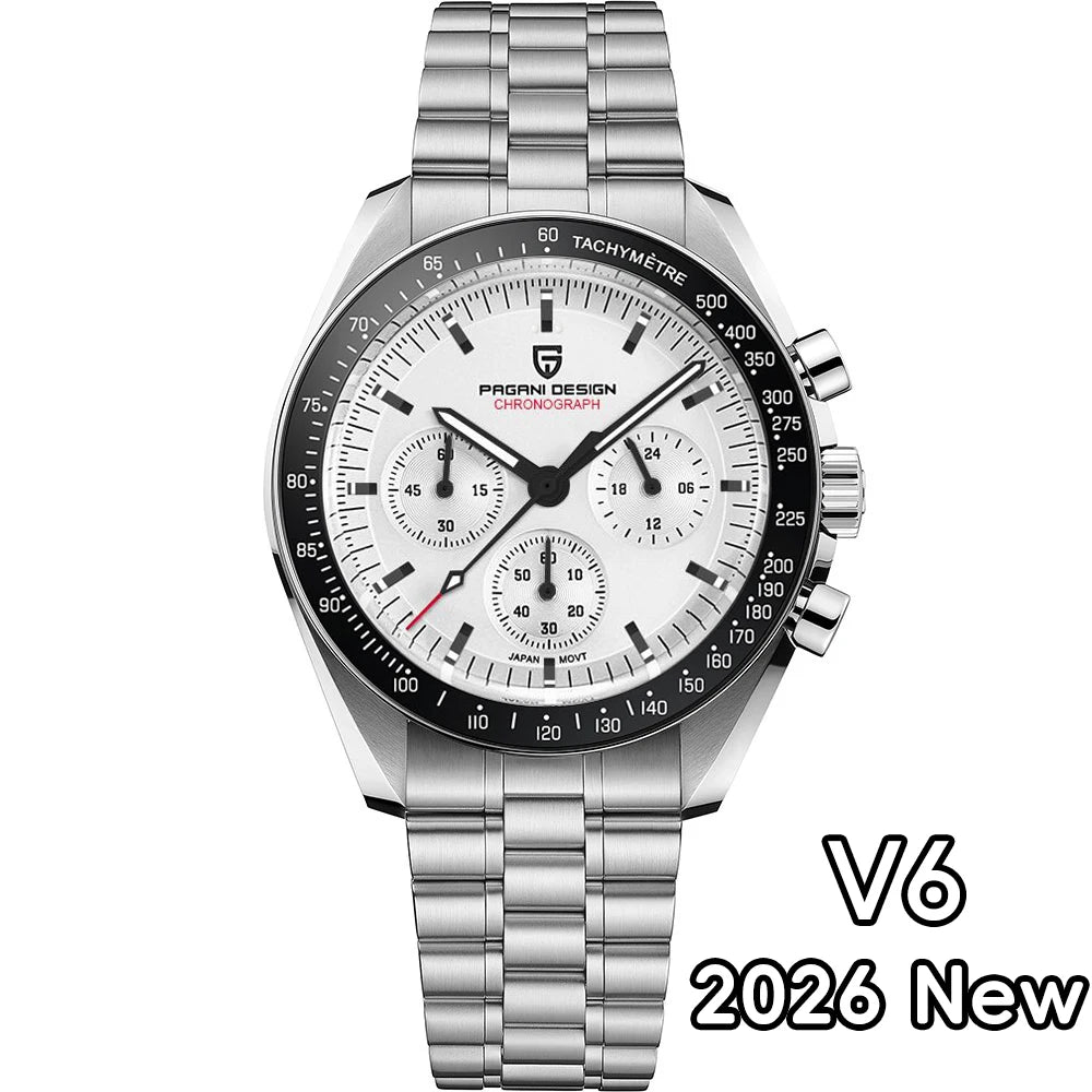 PAGANI DESIGN 2026 New CK2988 Moon Watches Retro Top Luxury Quartz Watch For Men Sapphire glass Speed Chronograph Wristwatch Men