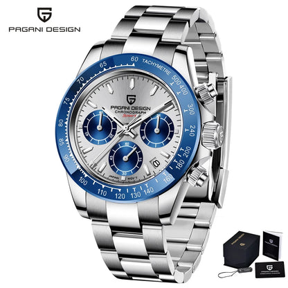 PAGANI DESIGN 2026 NEW 1664 Meteorite Dial Men's Watches Luxury Sapphire Quartz watch for men Sport Chronograph men Reloj Hombre
