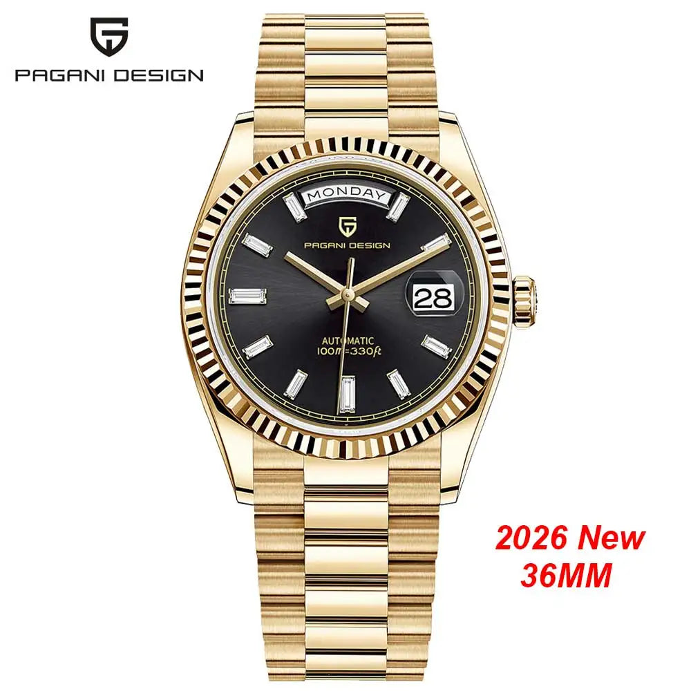 Men's watches PAGANI DESIGN New D36 Date, luxury top-end automatic mechanical Watch, Men's Watch with AR Sapphire glasses, 10 bar waterproof