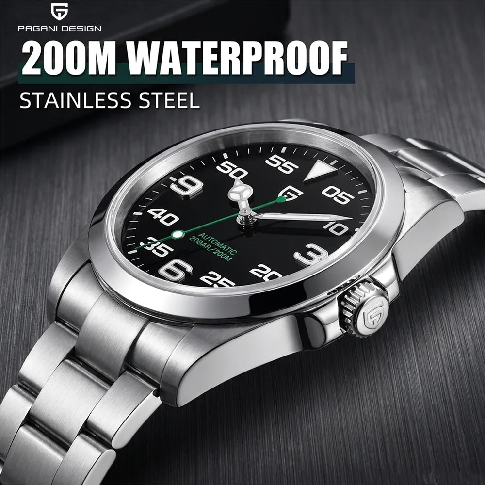 PAGANI DESIGN PD-1692 Men's Automatic Watches 40MM Stainless Steel Mechanical Wristwatch Sapphire AR Coated Waterproof Watch V3