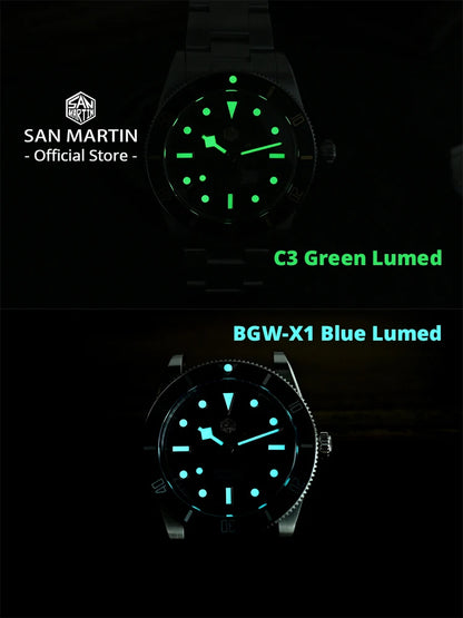 San Martin New Upgraded 37mm BB54 Vintage Men Diver Watch ST2130 Automatic Mechanical Sapphire Luminous Waterproof 200m SN0138
