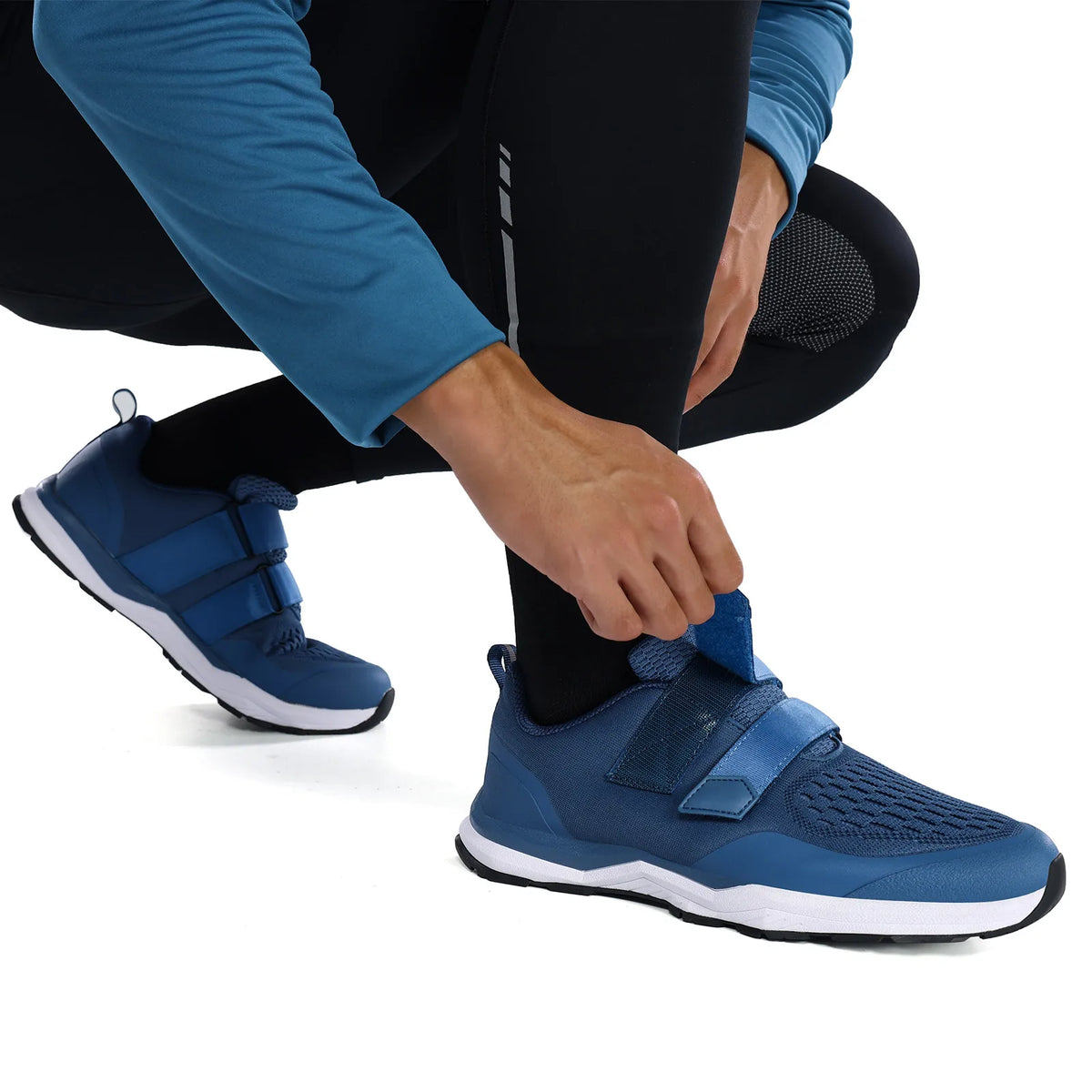 Buty rowerowe Santic – wielofunkcyjne buty do biegania, SPD, do użytku w pomieszczeniach i rekreacji, z gumową podeszwą, zapięciem na rzep, z siateczką 3D, unisex