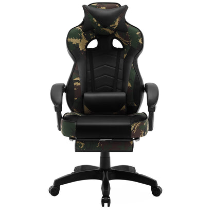 WOLTU Swivel Gaming Racing Chair Desk Office Computer Chair Sports Seat with Headrest Lumbar Cushion Footrest Gamer Chair