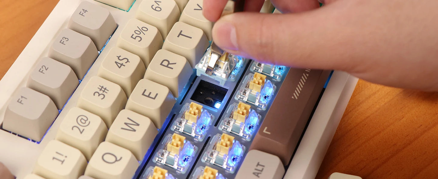 EPOMAKER RT100 95% Gasket-Mounted Wired/Bluetooth/2.4G Wireless Mechanical Keyboard with Multi-media Knob & Mini Display