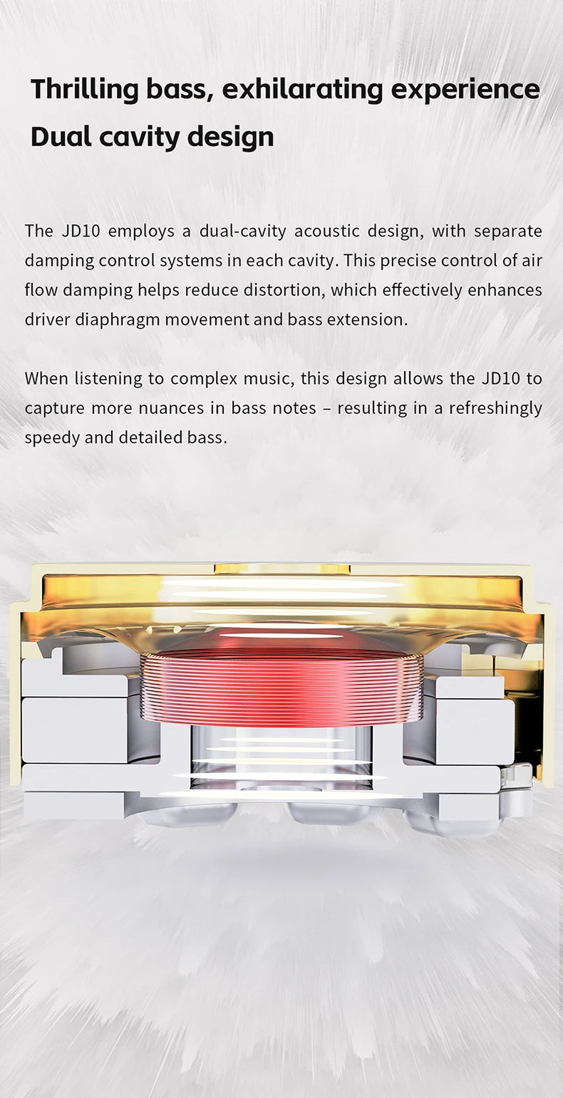 FiiO JD10 Wired In-Ear Earphones HiFi Bass Stereo Earbuds with 3.5mm Type-C Connector, High Resolution Audio Music Earphones for Gaming, Sports & Daily Use