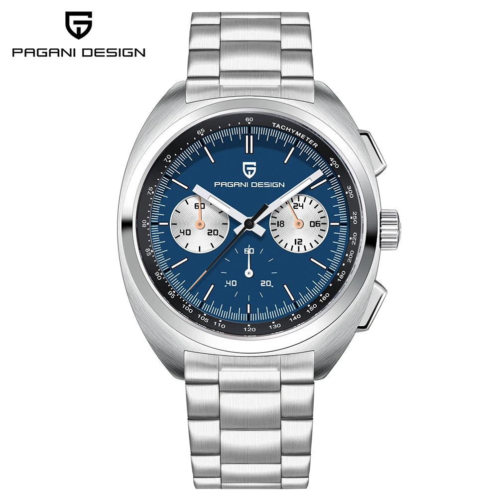 Retro Men's Watch PAGANI DESIGN 2026 New Collection, Quartz Chronograph, Japanese VK63 Sapphire Glass, Local Shipping