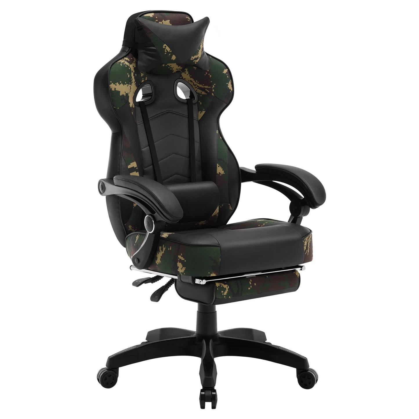 WOLTU Swivel Gaming Racing Chair Desk Office Computer Chair Sports Seat with Headrest Lumbar Cushion Footrest Gamer Chair