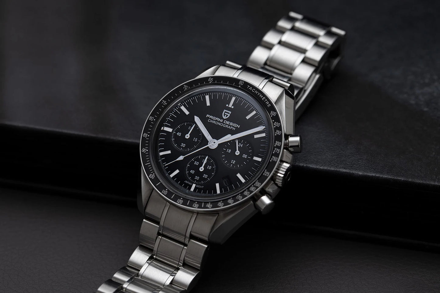 Relógio masculino PAGANI DESIGN Série Planetary Saturn Light Tan Quartz Speed Chronograph com cristal de safira AR — Novo 2026