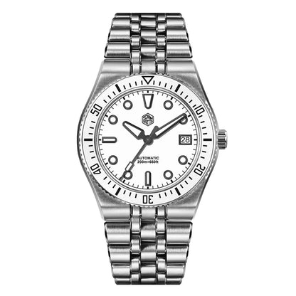 San Martin 40mm Enamel Spiral Dial Integrated Bracelet Men Diver Watch Miyota 9015 Automatic Mechanical Waterproof 200m SN0148