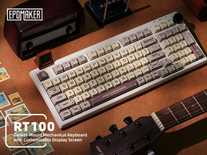 EPOMAKER RT100 95% Gasket-Mounted Wired/Bluetooth/2.4G Wireless Mechanical Keyboard with Multi-media Knob & Mini Display