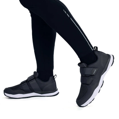 Buty rowerowe Santic – wielofunkcyjne buty do biegania, SPD, do użytku w pomieszczeniach i rekreacji, z gumową podeszwą, zapięciem na rzep, z siateczką 3D, unisex
