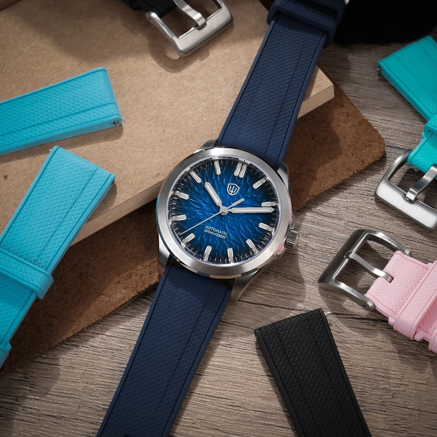 San Martin Grade 5 Titanium Watch SN0121TD PT5000/ST2130 Automatic Movement Watch 300M Waterproof Adjustable Clasp Wristwatch