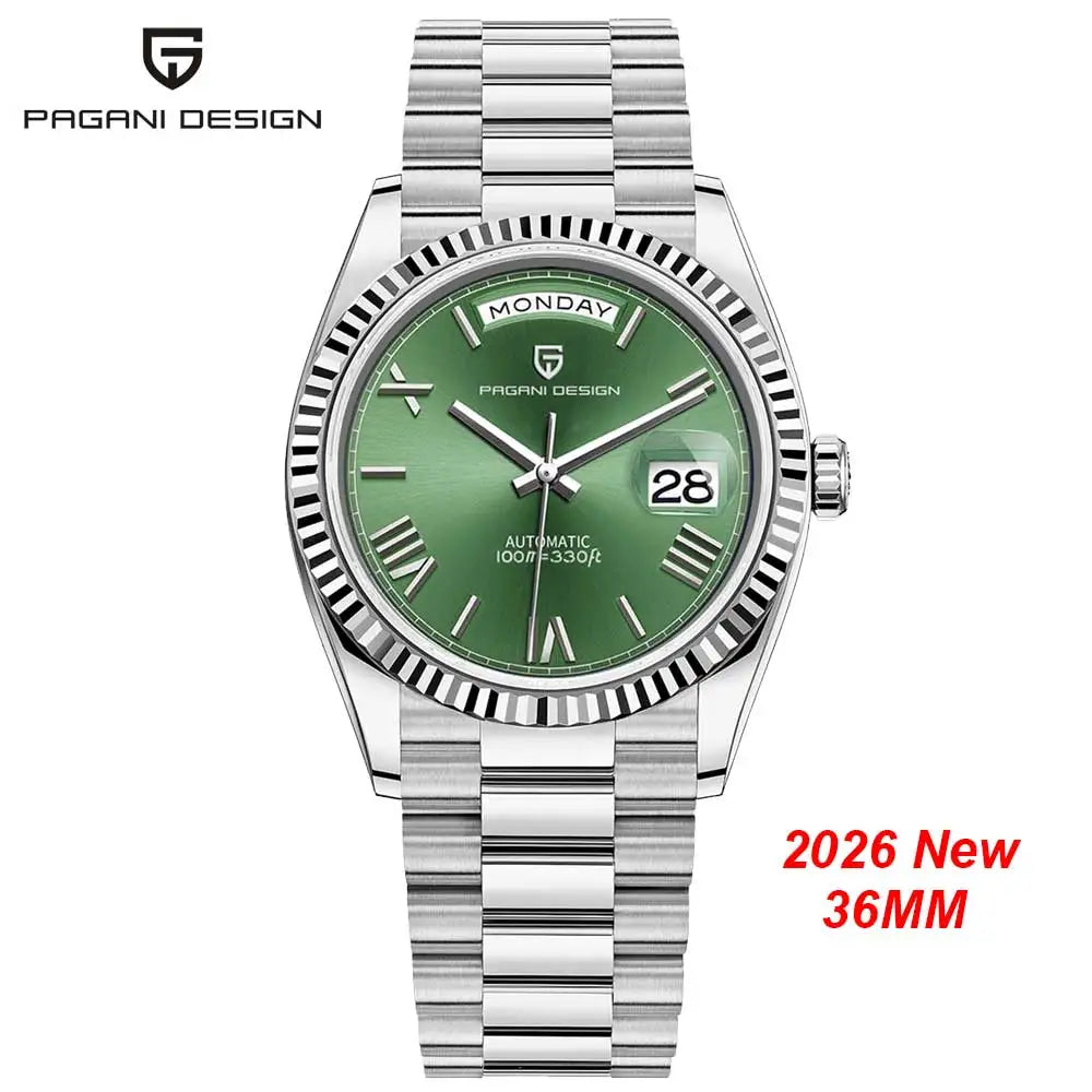 Men's watches PAGANI DESIGN New D36 Date, luxury top-end automatic mechanical Watch, Men's Watch with AR Sapphire glasses, 10 bar waterproof