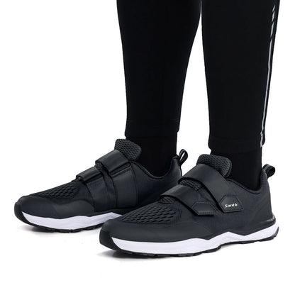 Buty rowerowe Santic – wielofunkcyjne buty do biegania, SPD, do użytku w pomieszczeniach i rekreacji, z gumową podeszwą, zapięciem na rzep, z siateczką 3D, unisex