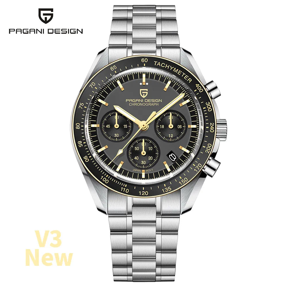 PAGANI DESIGN 2026 New CK2988 Moon Watches Retro Top Luxury Quartz Watch For Men Sapphire glass Speed Chronograph Wristwatch Men