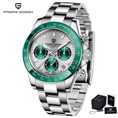 PAGANI DESIGN 2026 NEW 1664 Meteorite Dial Men's Watches Luxury Sapphire Quartz watch for men Sport Chronograph men Reloj Hombre