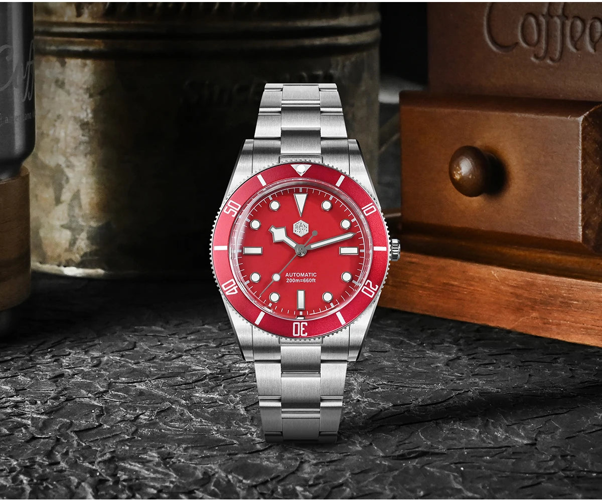 San Martin New Upgraded 37mm BB54 Vintage Men Diver Watch ST2130 Automatic Mechanical Sapphire Luminous Waterproof 200m SN0138