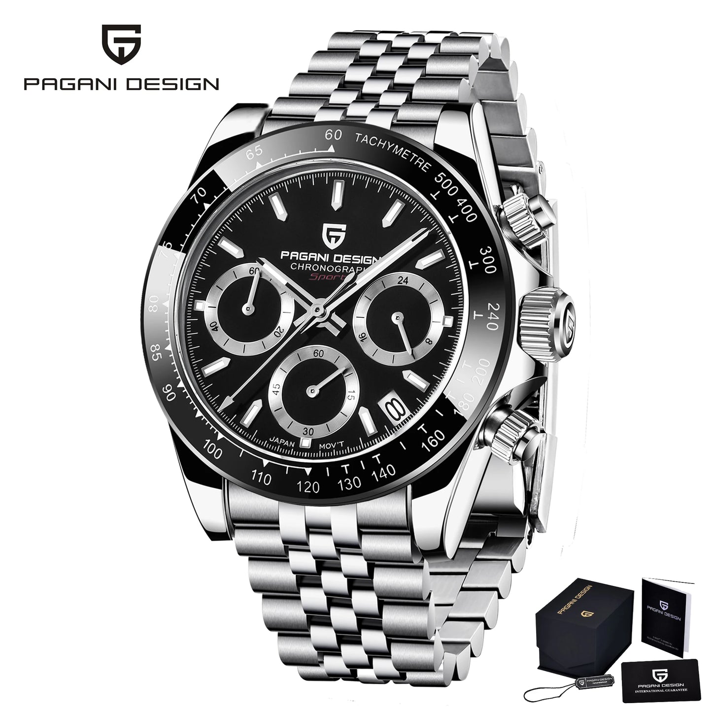 PAGANI DESIGN 2026 NEW 1664 Meteorite Dial Men's Watches Luxury Sapphire Quartz watch for men Sport Chronograph men Reloj Hombre