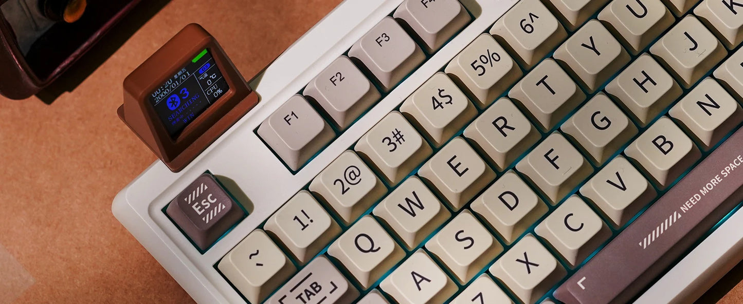 EPOMAKER RT100 95% Gasket-Mounted Wired/Bluetooth/2.4G Wireless Mechanical Keyboard with Multi-media Knob & Mini Display