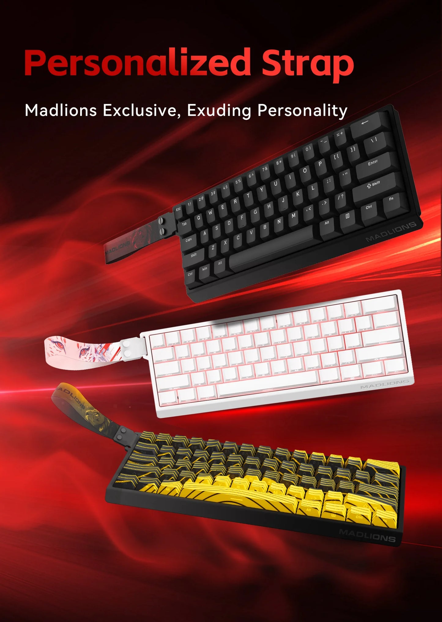 FGG MADLIONS MAD 60/68 HE Wired Gaming Keyboard Magnetic Switch 8K 60% Layout Hot Swappable Rapid Trigger RGB Custom Keyboard