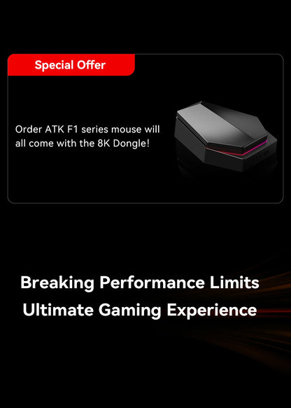 Rato Gaming Sem Fios ATK BlazingSky F1 Extreme PAW3950 Ultra Dual-Mode 8000Hz, 35g, Leve, para E-sports FPS