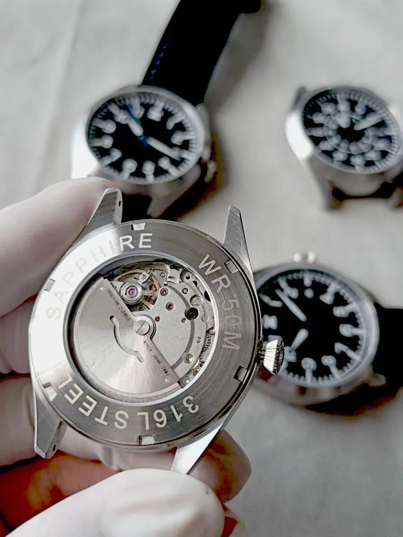 Swiss Aviator Pilot Automatic Watch Field Mechanical Timepieces Fliegeruhr Flieger Wristwatch Reloj Aviador Piloto Clock Uhr
