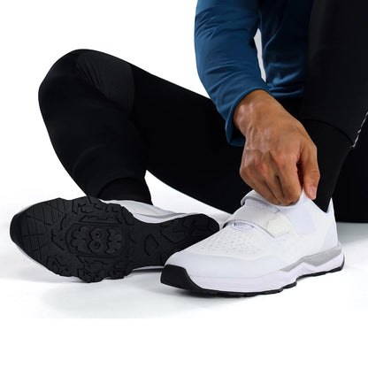 Buty rowerowe Santic – wielofunkcyjne buty do biegania, SPD, do użytku w pomieszczeniach i rekreacji, z gumową podeszwą, zapięciem na rzep, z siateczką 3D, unisex