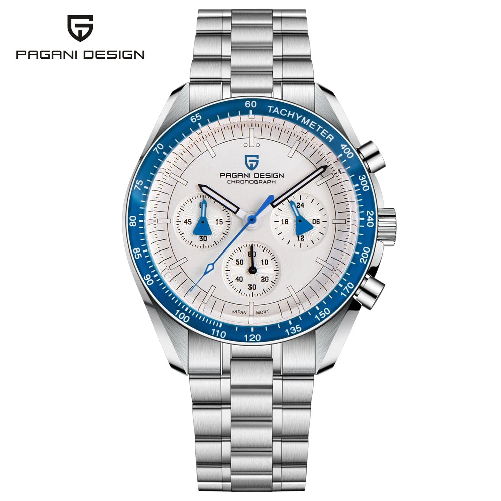 Nuovo orologio da uomo PAGANI DESIGN V6 Moon 2026 Speed Sports, cronografo al quarzo, zaffiro AR e lunetta in ceramica, orologio sicuro