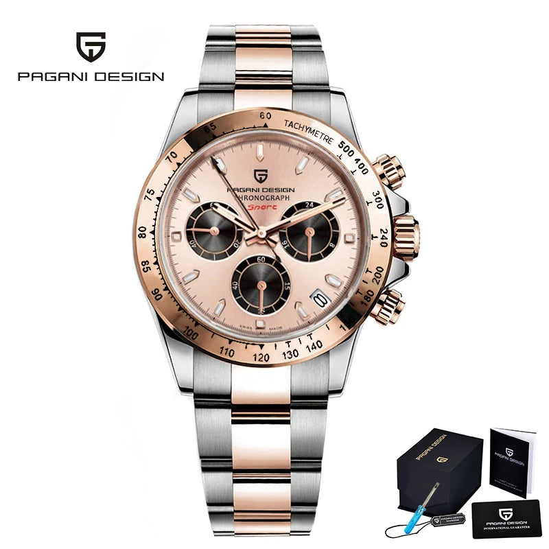 PAGANI DESIGN 2026 NEW 1664 Meteorite Dial Men's Watches Luxury Sapphire Quartz watch for men Sport Chronograph men Reloj Hombre