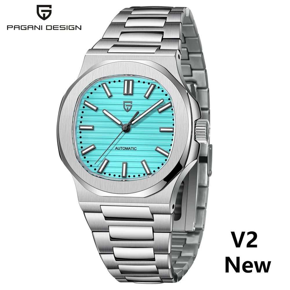 PAGANI DESIGN 2026 New Luxury Automatic Watch  Men Mechanical Wristwatch Stainless Steel Sapphire glass 40MM Barrel dial Watch