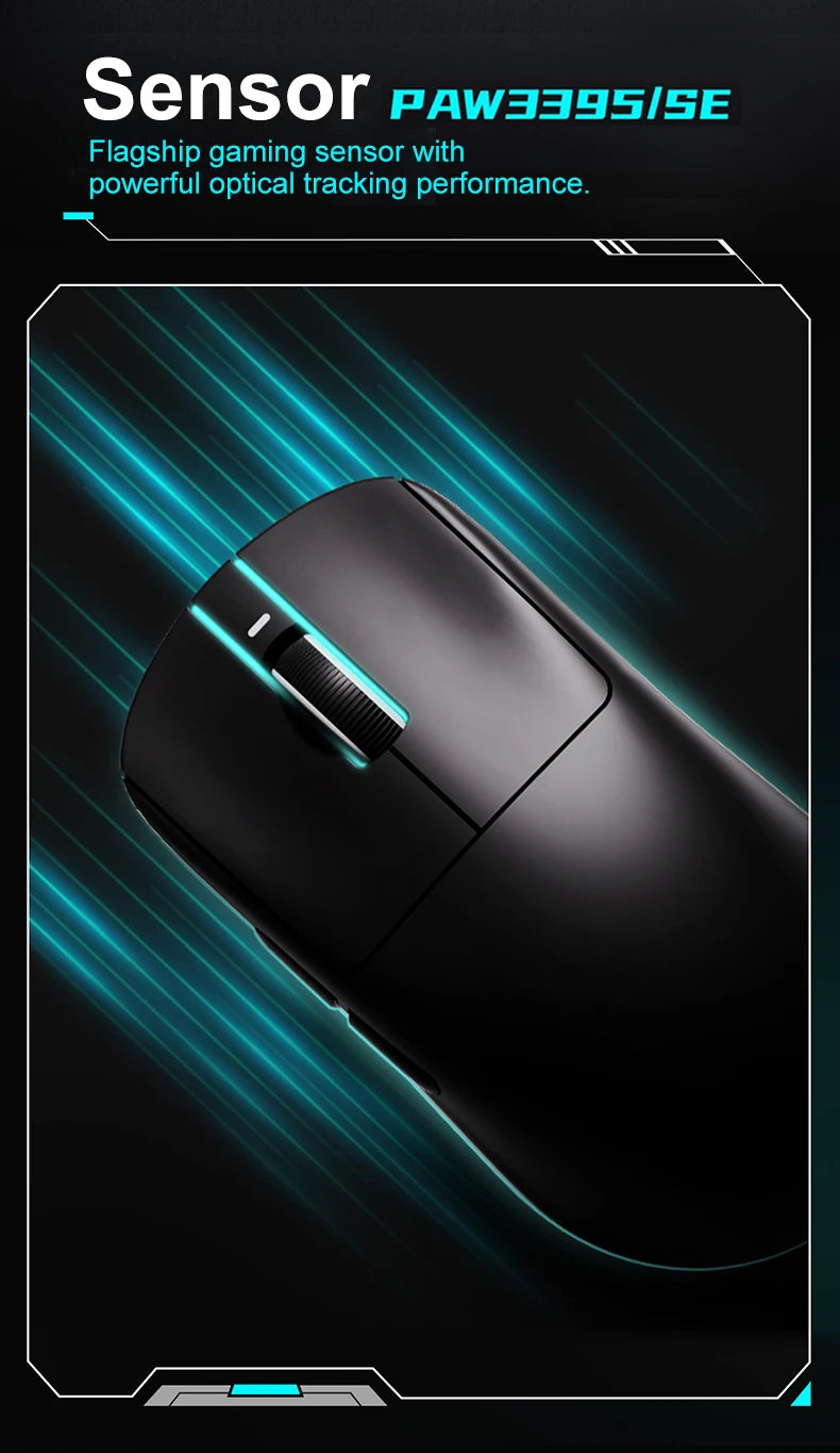 Rato Gaming Sem Fios ATK VXE Dragonfly R1 Pro MAX PAW3395 R1 SE Plus — Rato FPS Esports Personalizado, Recarregável e Leve