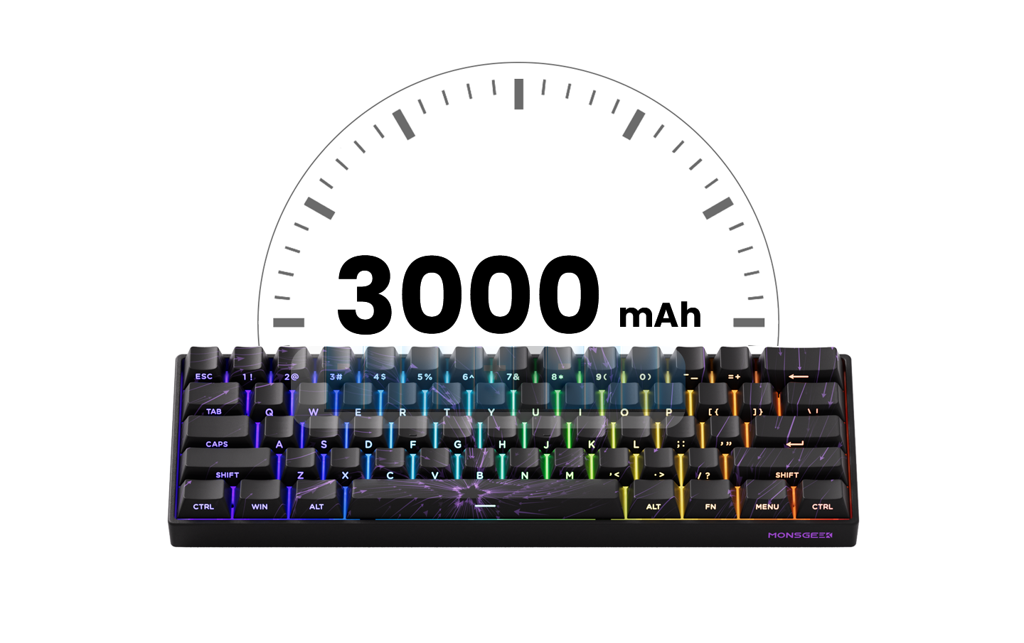 Akko MonsGeek FUN60 mechanische Tastatur mit Magnetschaltern, 60% Gaming-Tastatur, Rapid Trigger 0.01mm, 8K, ARGB, HE/TMR, Custom Keyboard